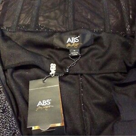 ABS by Allen B Swartz Strapless Metallic Mini Dress M - Picture 3 of 5